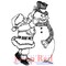 Deep Red Stamps Santa and Snowman Rubber Cling Stamp 2.1 x 3.1 inches